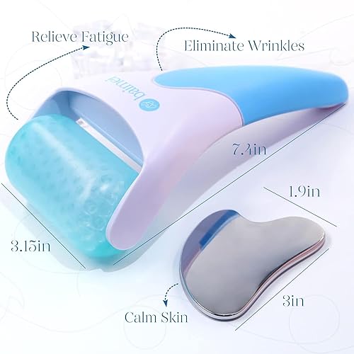 Miniatura 5 de BAIMEI Juego de rodillo de hielo y Gua Sha para el mejor rejuvenecimiento de la piel - Pink Bule