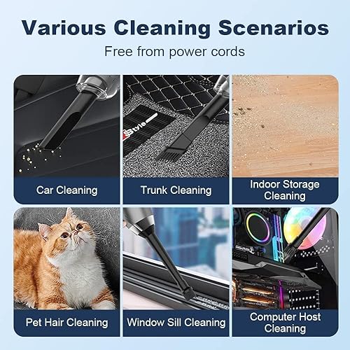 Miniatura 4 de Hyggevalg - Aspiradora inalámbrica de mano Hyggevalg 2024 mejorada como se ve en la televisión, aspiradora portátil inalámbrica para automóvil,