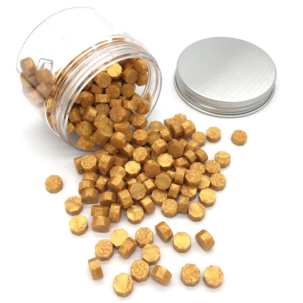 Moorlando 200Pcs Wax Seal Beads for Stamp Sealing - Perfect for Cards, Envelopes, Invitations, Wine Packages, Letter Sealing (Gold)