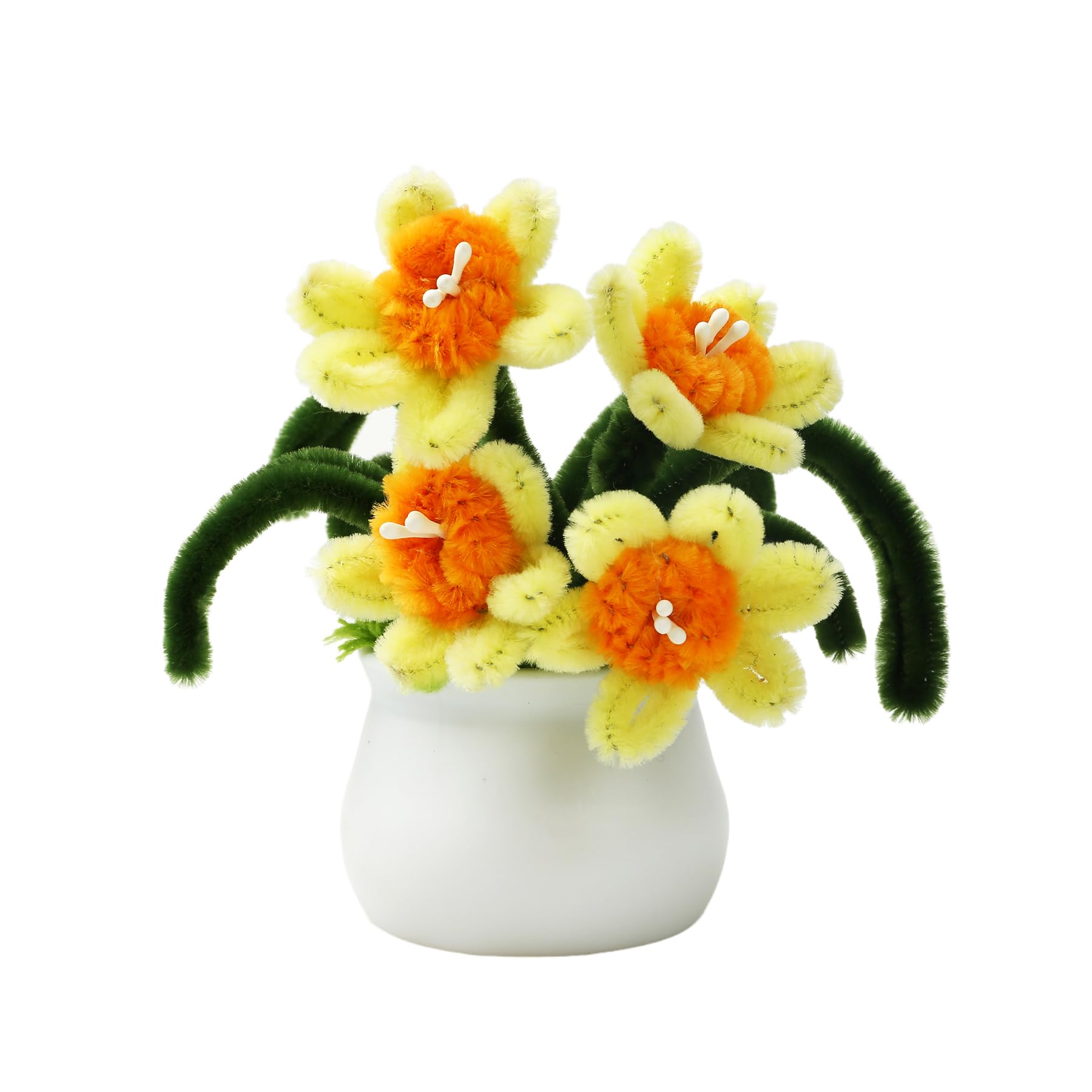Mini bouquet de jonquilles artificielles fait main pour deco bureau