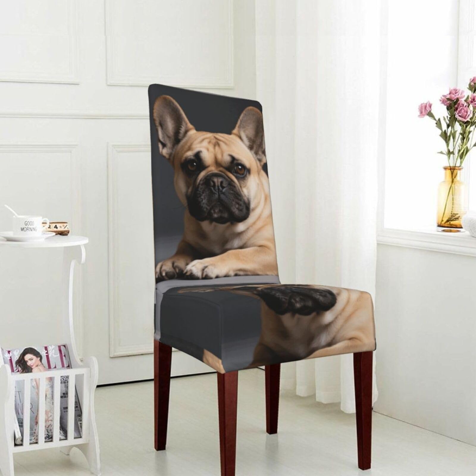 FekiLoot Stretch Dining Room Chair Covers Removable Washable Parsons Chair Slipcovers Dog Chair Seat Protector Cover for Hotel, Office, Ceremony, Banquet, Wedding Party