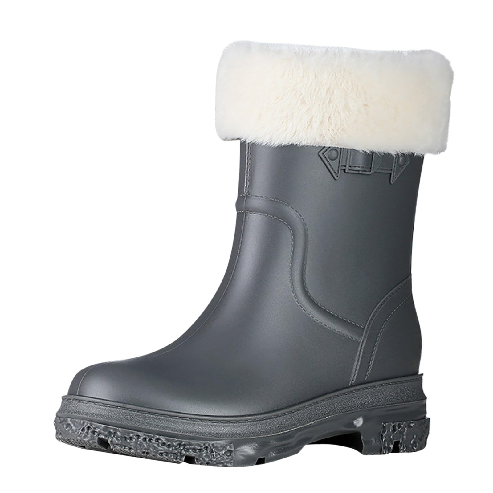 Genérico Botas Altas Mujer Agua, Botas De Agua De Mujer, Talla Grande Antideslizante Impermeables Ligero Galochas Cómodo Monocromo Casual Moda Holgados Botas Adecuado Para Días Lluviosos
