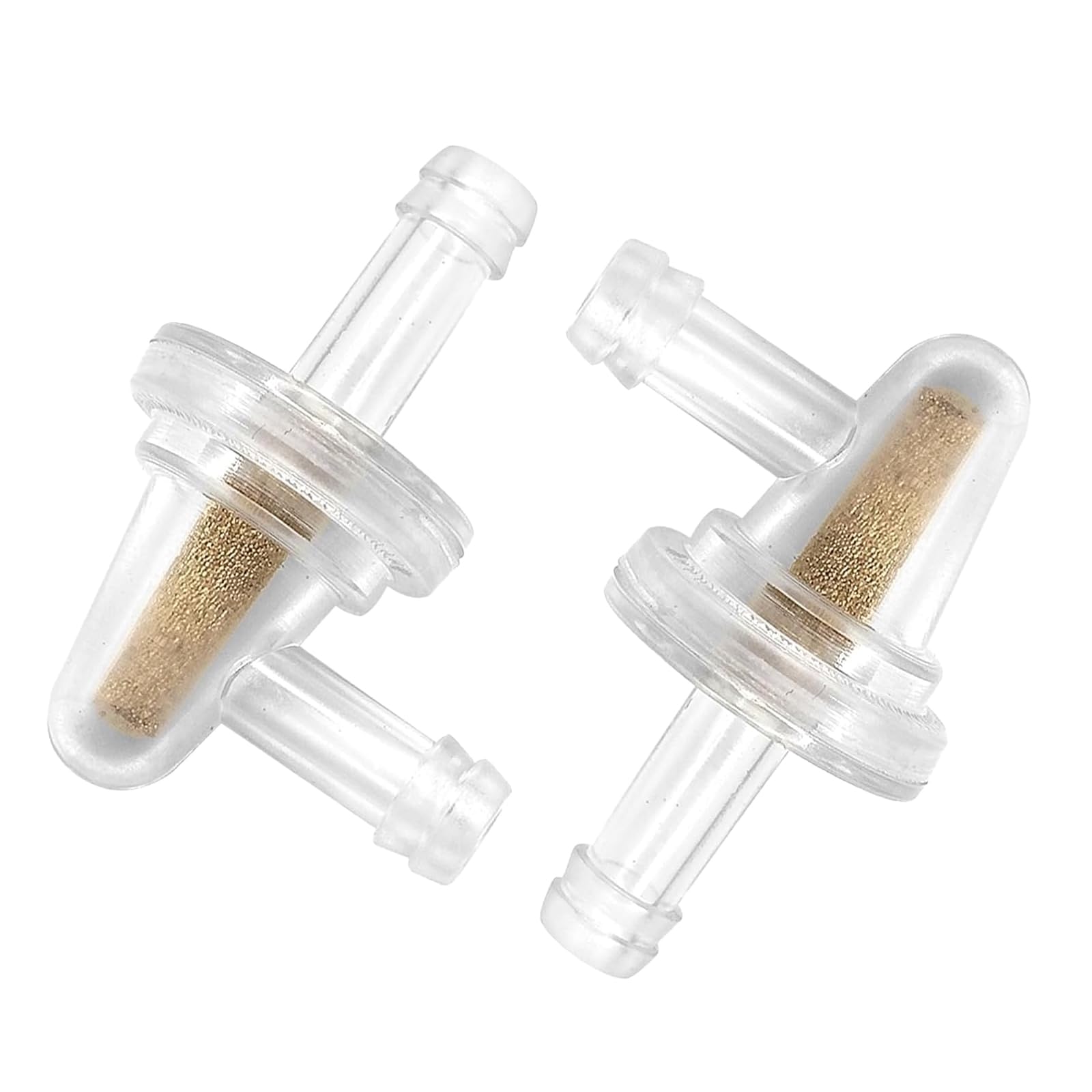 Polcatay 2 PCS Fuel Filter, 1/4" 90 Degree Small Engine Fuel Line Filter, Filter Out Impurities Copper Core Oil Cup, Universal for Most Motorcycles