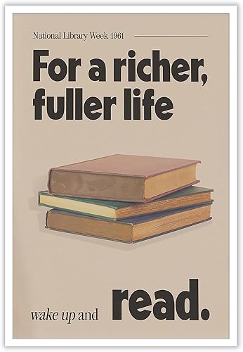 Lienzo decorativo para pared de la Semana Nacional de la Biblioteca 1961, póster de libro vintage para decoración de sala de biblioteca, pintura de