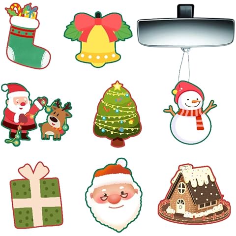 Christmas Air Fresheners Car Air Freshener,Christmas Hanging Air Freshener, Christmas Decorations Gift for Women Men Teen,8 Styles and Scents Cover