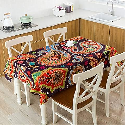 FANSU Waterproof Rectangular Tablecloth for Indoor and Outdoor Cover
