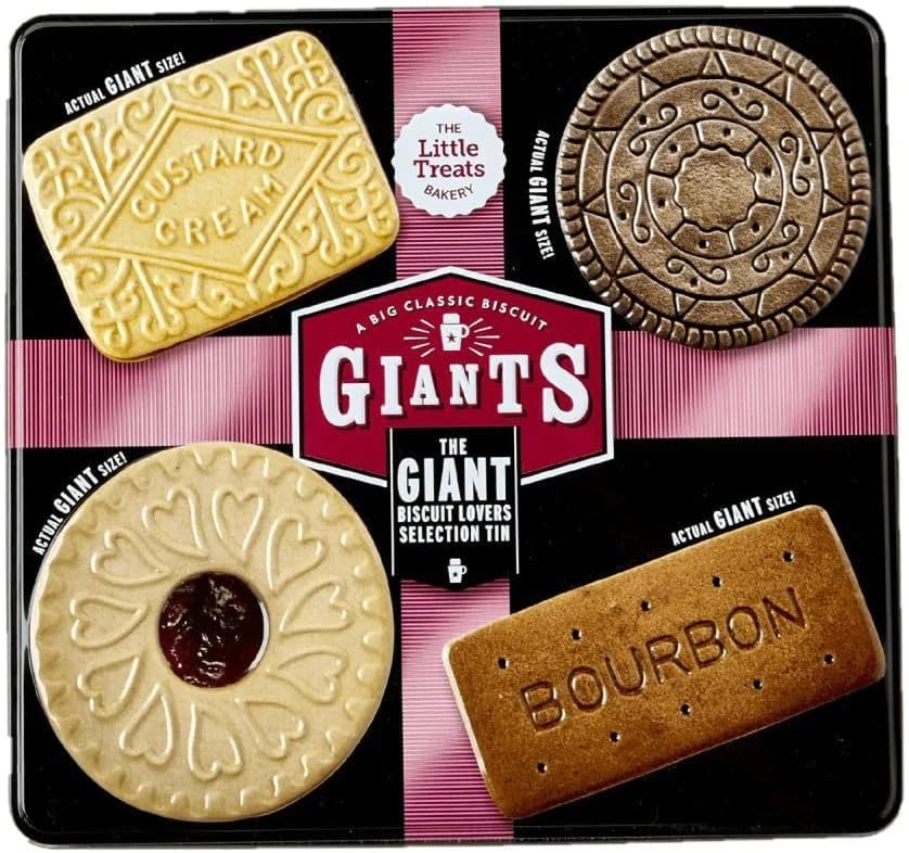 GIANTS Selection TIN - Classic Biscuits Giant Sized (Bourbon, Custard Cream, Jammy Sandwich, Cookies and Cream)