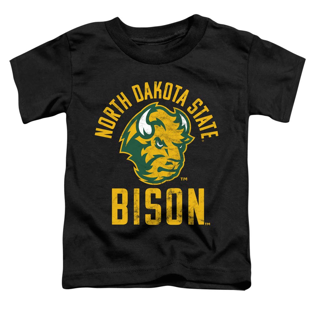 North Dakota State University NDSU Bison Official Bison Logo Unisex Toddler T Shirt, Black, Large (4T)