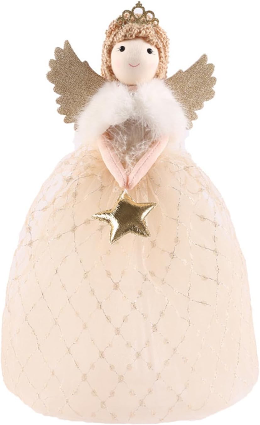 Angel Topper Christmas Tree Decorations, 26 * 15 cm Cute Plush Angel