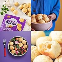 Vista 10 de Brazi Bites Pan de queso brasileño sin gluten: queso cheddar y parmesano Snacks de pan congelados vegetarianos Sin soja Sin ingredientes