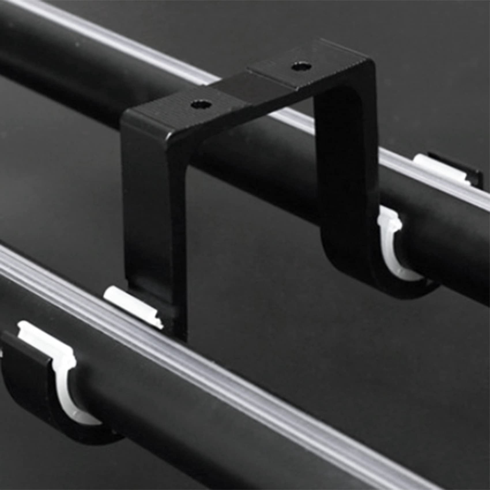 NIZEAMI 2 Supports Rideaux Doubles Plafond Alliage Aluminium Noir - 28-33mm