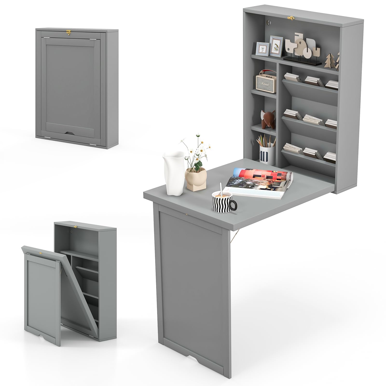 Amazon.com: Tangkula Foldable Wall Mounted Desk, Floating