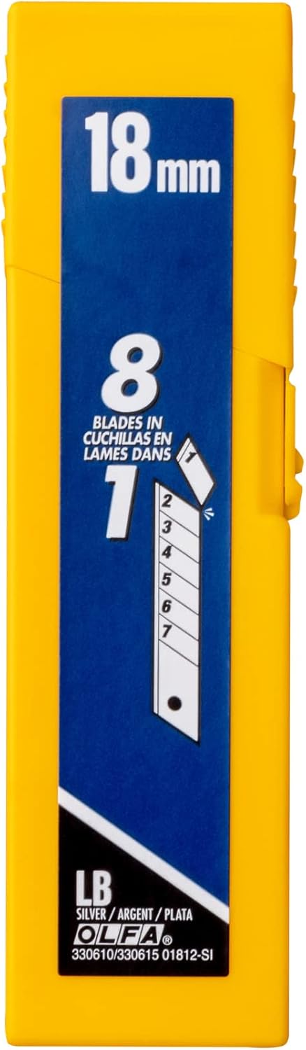OLFA 18mm Heavy-Duty Snap Off Replacement Blades, 50 Blades (400 segments) LB-50B - Snap-Off Utility Knife Replacement Blades, Fits most 18mm Utility Knives