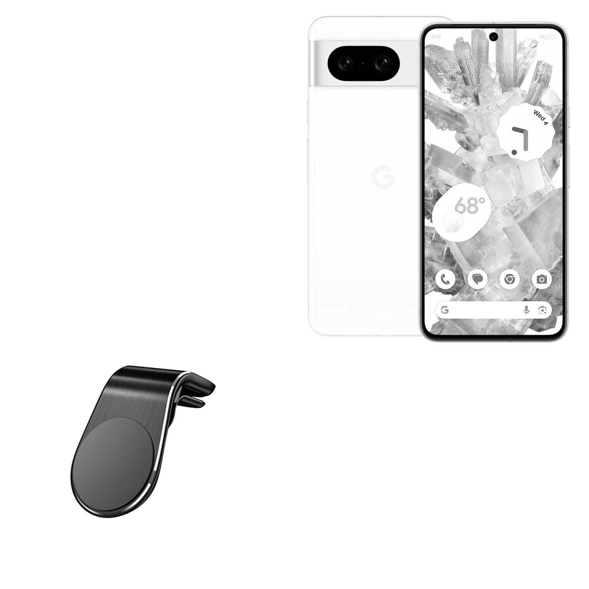 BoxWave Car Mount Compatible with Google Pixel 8 - MagnetoMount Clip, Metal Car Air Vent Strong Magnet Mount - Jet Black