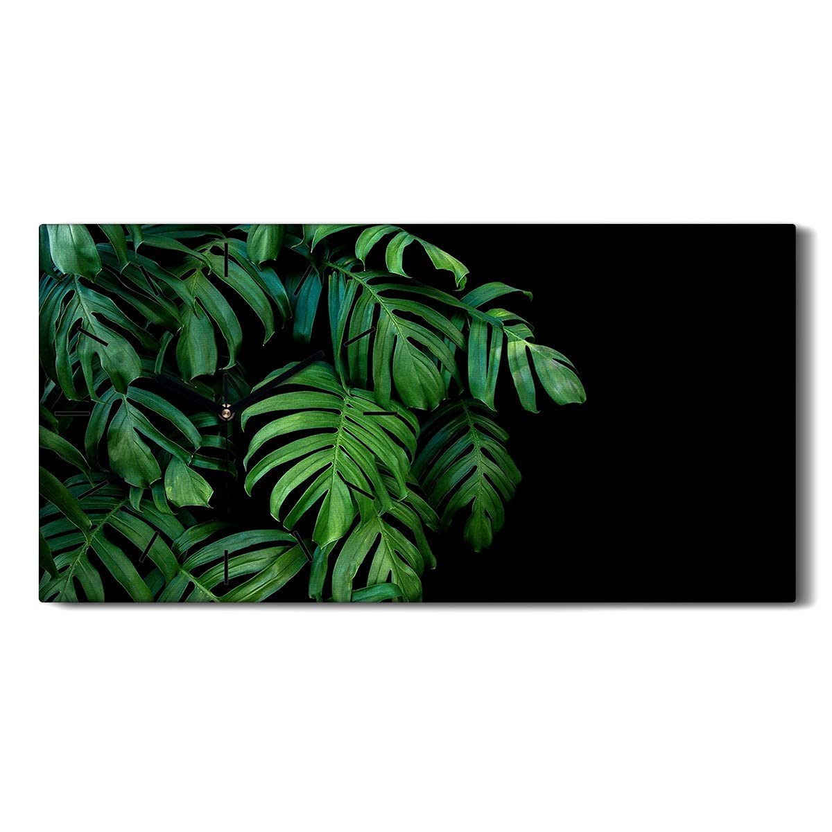 Horloge sur Toile Monstera 60x30cm Décoration Murale Salon