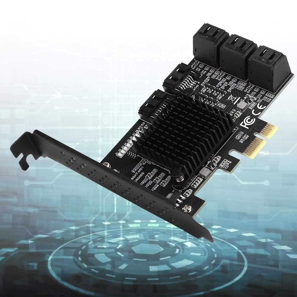 Dpofirs PCE8SAT-M01 - PCI-E zu SATA 3.0-Karte, 8-Port-SATA3.0-Erweiterungskarte, Kompatibel mit SATA6G/3G/1,5G Festplatten,PCI-E 1x/2x/4x/8x/16x Schnittstelle