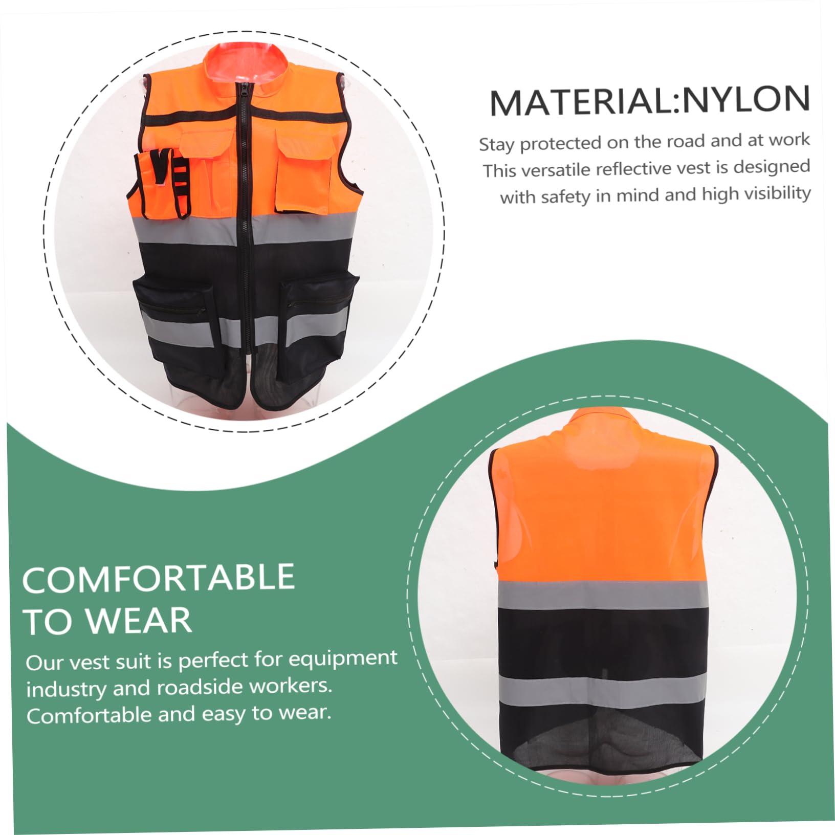 Lurrose 10 Pièces Gilet de Réfléchissant pour Cyclisme Course Haute Visibilité Gilet de Protection pour Activités Nocturnes Extérieur