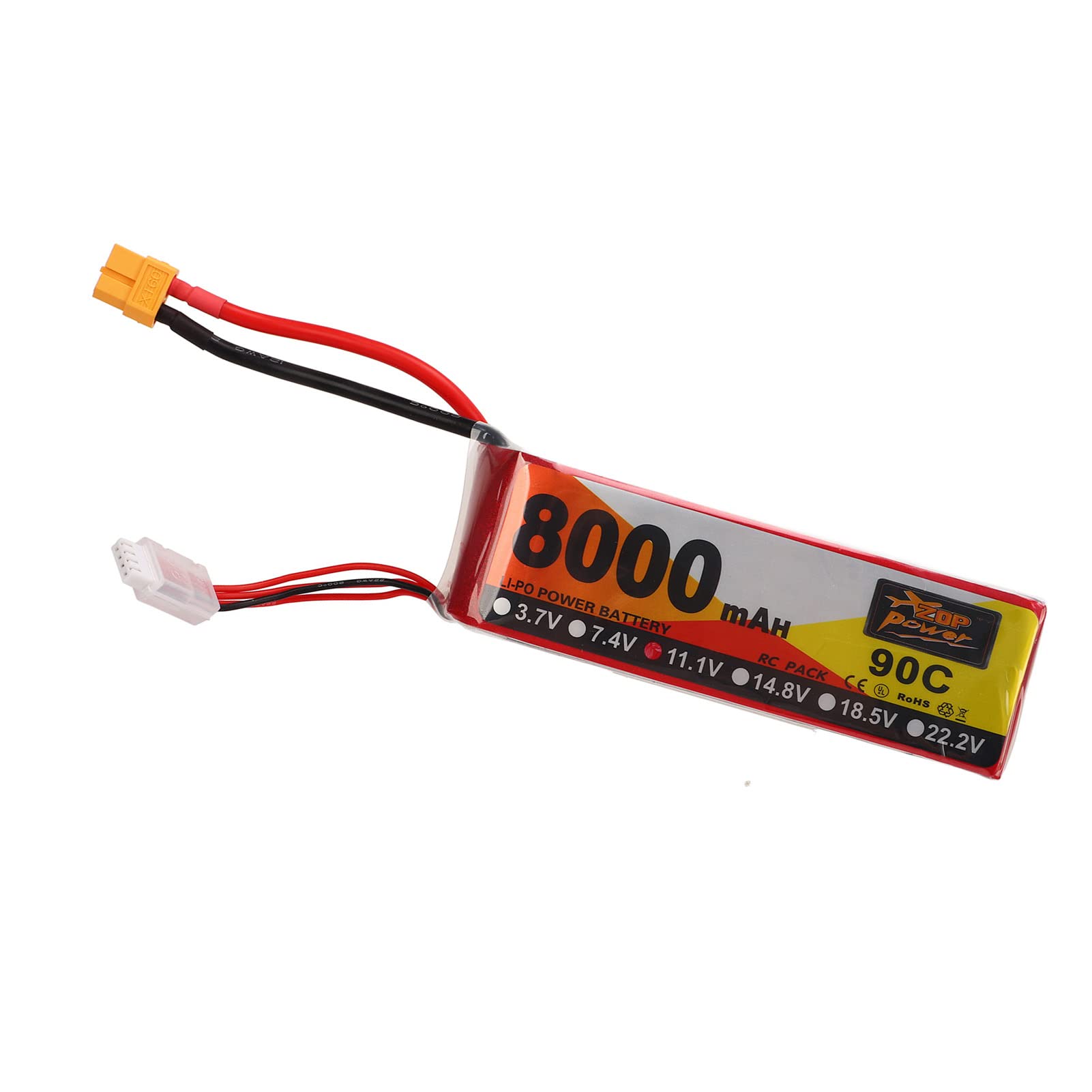 Fdit Batteria RC Lipo a Lunga Durata 8000mAh 11.1V 3S 90C Guscio Rigido per Camion Cisterna FPV Quadcopter