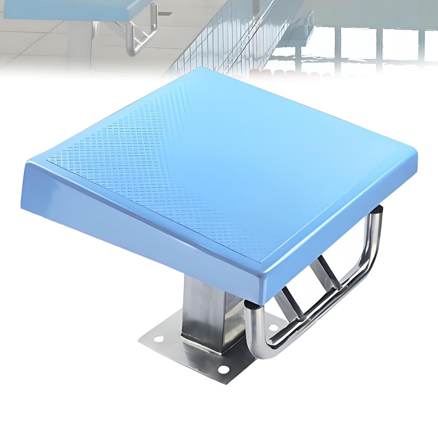 Tavola di salto per piscina, piattaforma subacquea per interni ed esterni, base in acciaio inossidabile, superficie antiscivolo, capacità di carico 250 kg, inclinazione di 15° per competizioni e