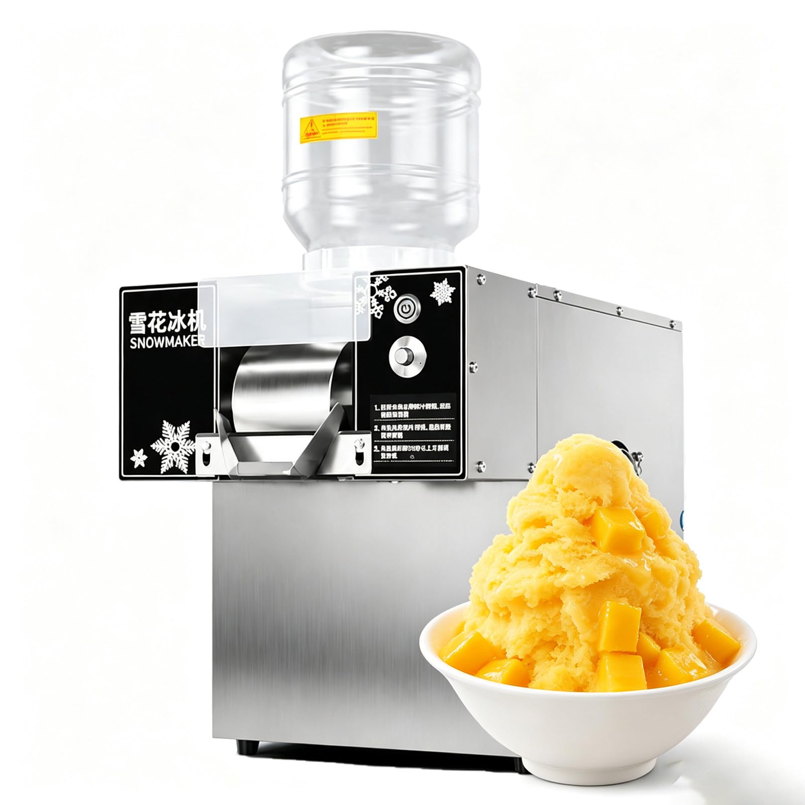 DNEPEI Automatic Electric Ice Crusher Snowflake Maker 264lbs/day 120-Touch-ControlModel