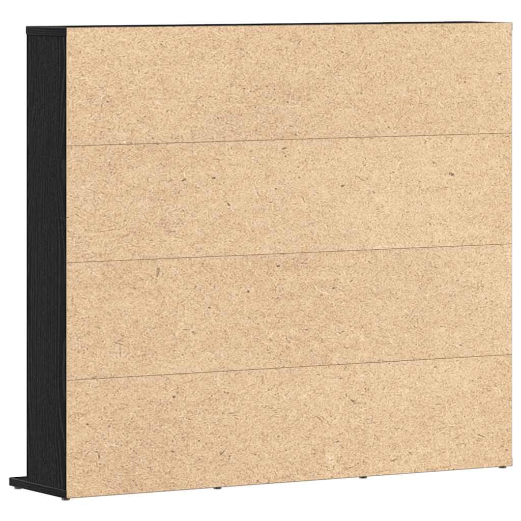 vidaXL Mueble para CD Roble Negro 100x23x89,5 cm Madera ingeniería, Estante para CD, Estante, Armario para CD, estantería, Mueble para CD
