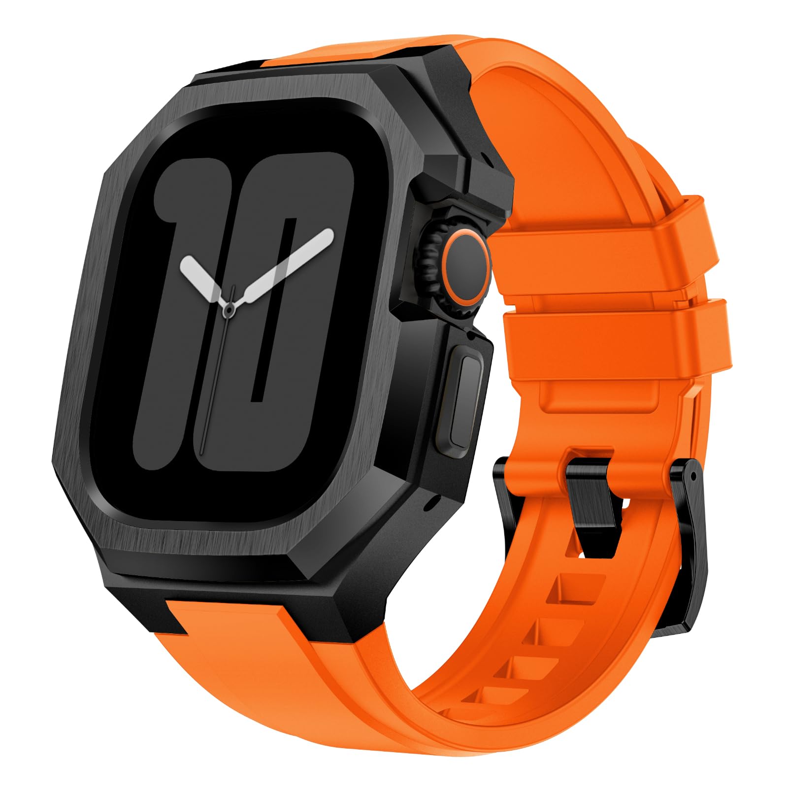 Luxury Metal Case with FKM Band for Apple Watch Ultra 4/3/2/1 49mm&amp;44~46mm