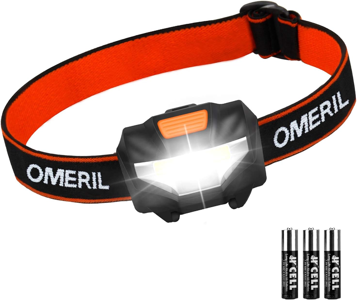Detake LED Head Torch, Super Bright Lightweight LED Headlamp with 3 Lighting Modes, Battery Powered Waterproof LED Headlight for Camping, Running, Cycling, Fishing, Hiking, Reading, Outoor Sports