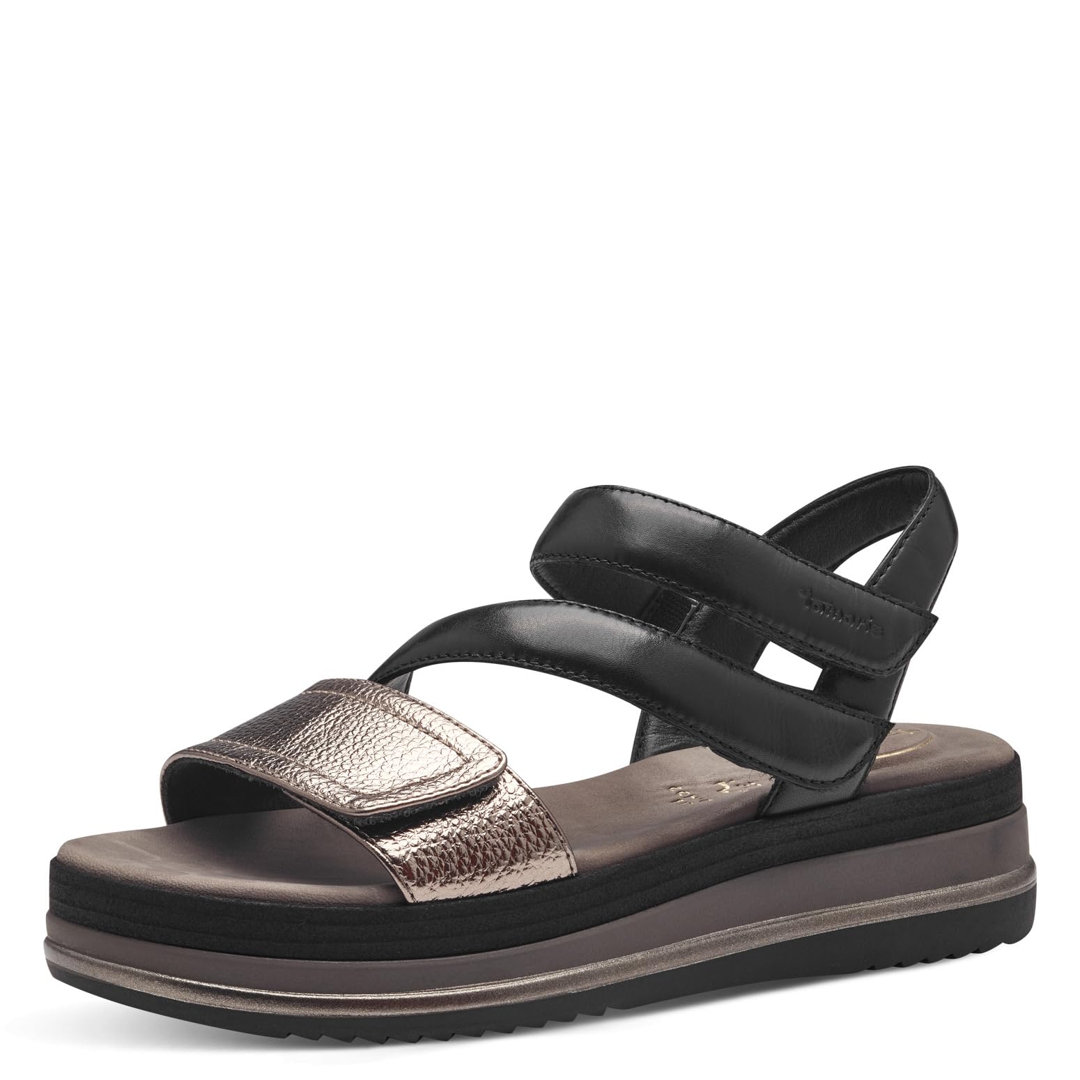 Tamaris COMFORT Damen Sandalen flach aus Leder mit Klettverschluss