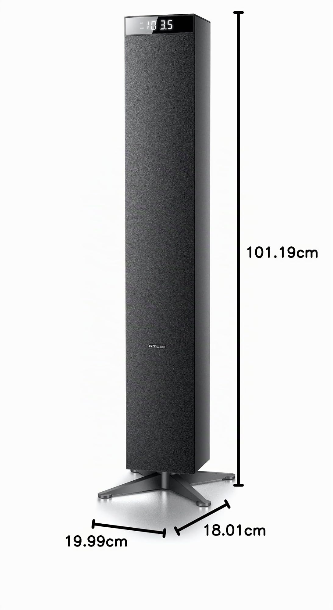 Muse M-1280 BT Torre Negro 120 W - Microcadena (Torre, Negro, Monótono, 120 W, FM,PLL, 87,5 - 108 MHz)