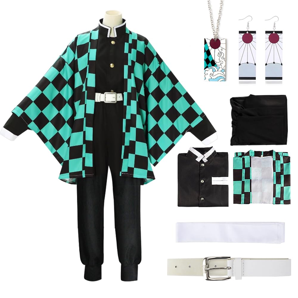 Cosplay Nezuko Tanjirou, Disfraz de Nezuko Tanjirou Kochou Shinobu Kanroji Mitsuri, Conjunto de Capa Kimono, Regalo para Niños Adulto, Disfraz de Nezuko para Carnaval