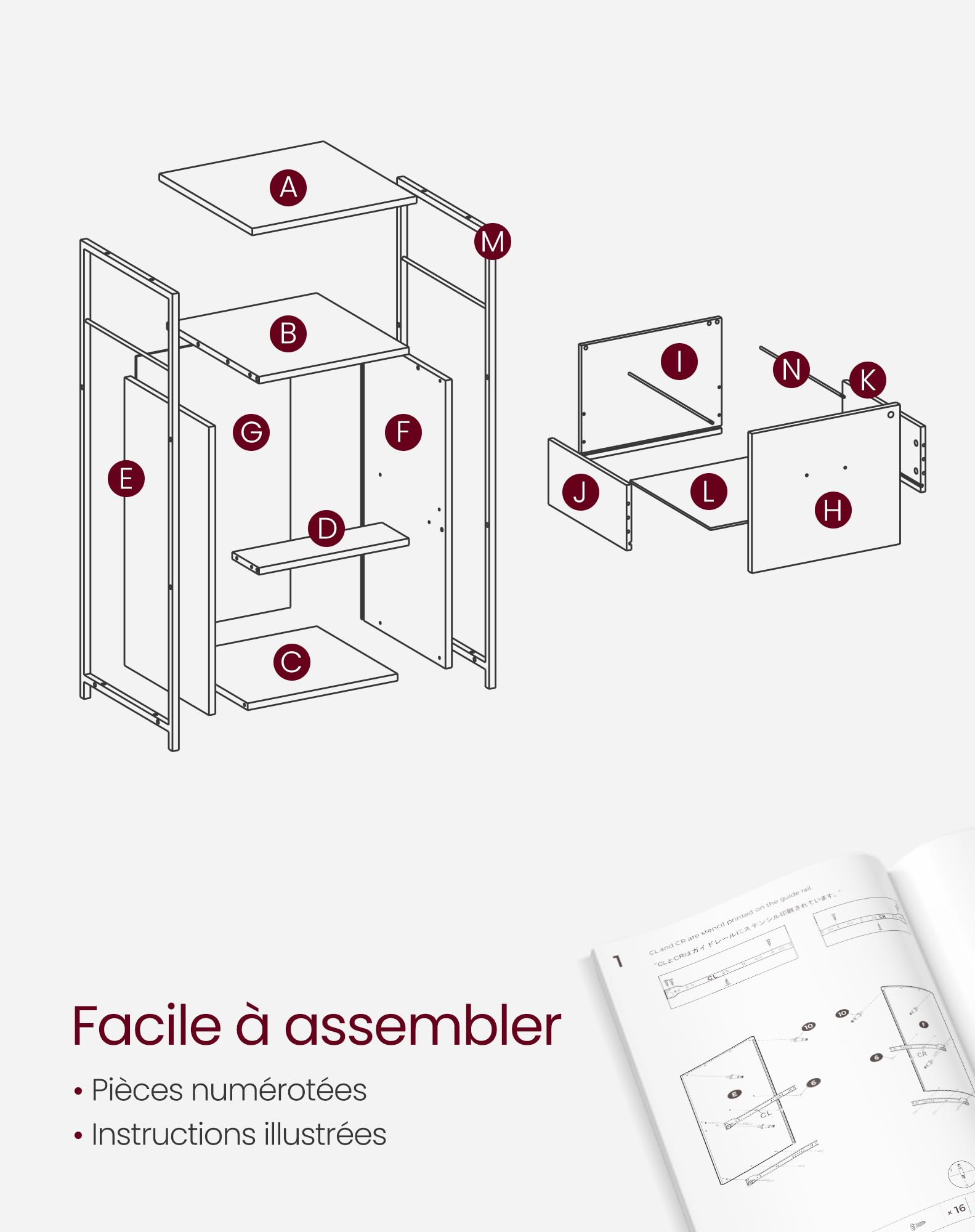 VASAGLE Caisson de Bureau 2 tiroirs, Placard de Rangement, Cadre en Acier, Format A4, Support pour Imprimante, Pieds Réglables, Style Industriel, Marron Rustique et Noir OFC045B01