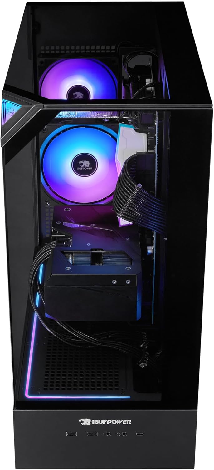 Side view of the iBUYPOWER Element PC showcasing the built-in RGB LED strip