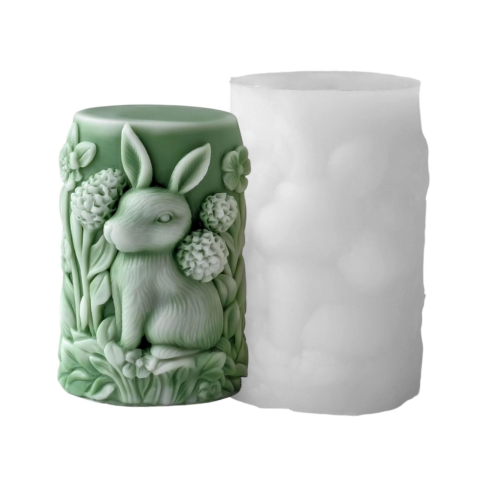 Kalttoy Multicolor Rabbits Pattern Silicone Cylinder For Soap Artisanal Home Decoration Projects Easters Rabbits Silicone