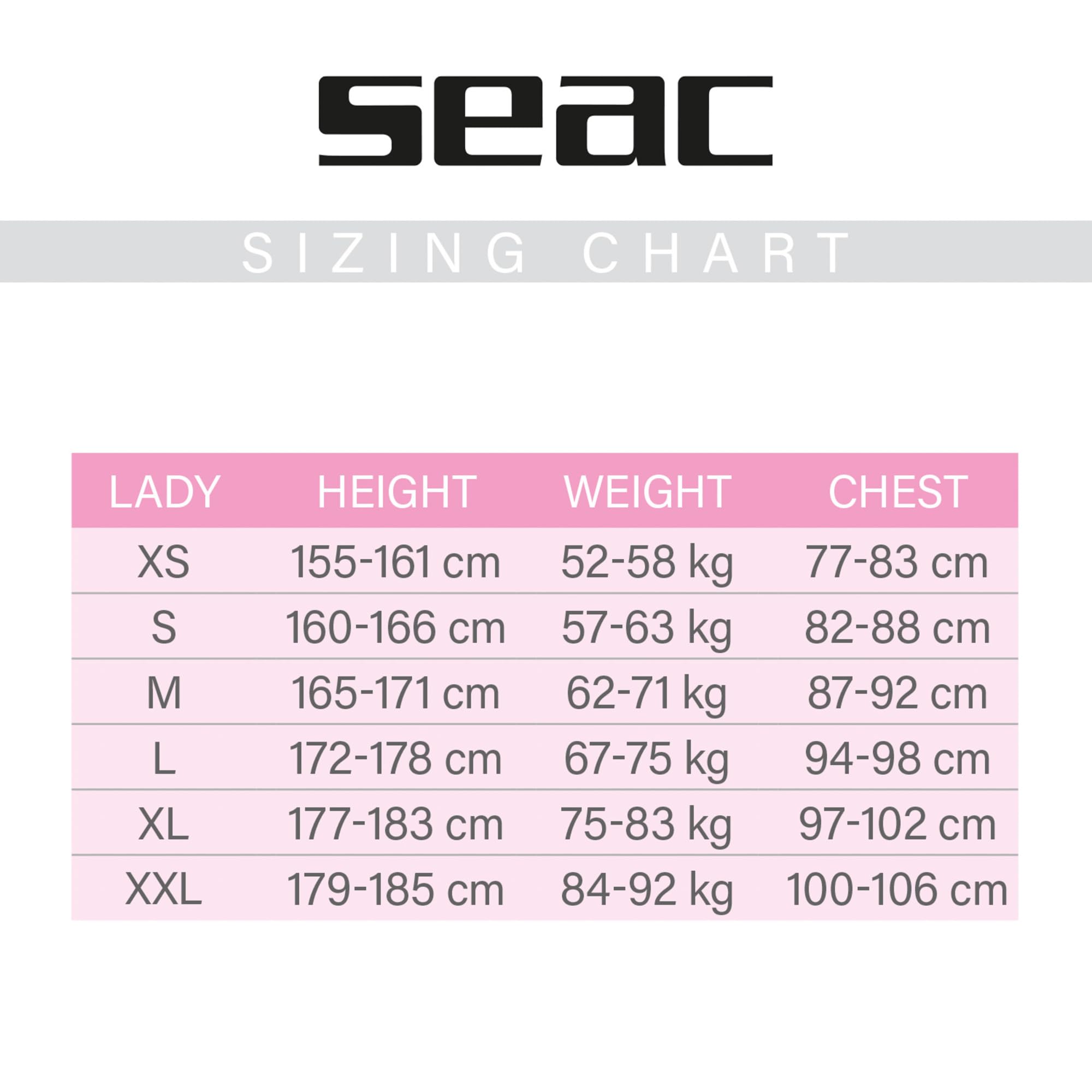 SEAC Trendy Lady, Muta Corta Monopezzo in Neoprene da 2.5 mm con Zip Frontale, per Snorkeling, Surf e Sport Acquatici in Acque Temperate per Adulti e Bambini
