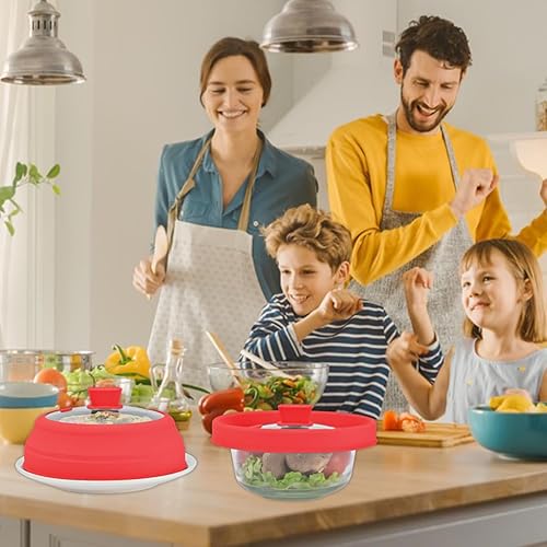 Vista 47 de Cubierta de vidrio para salpicaduras de microondas, tapa protectora de salpicaduras con silicona plegable para cubierta de alimentos, cubierta