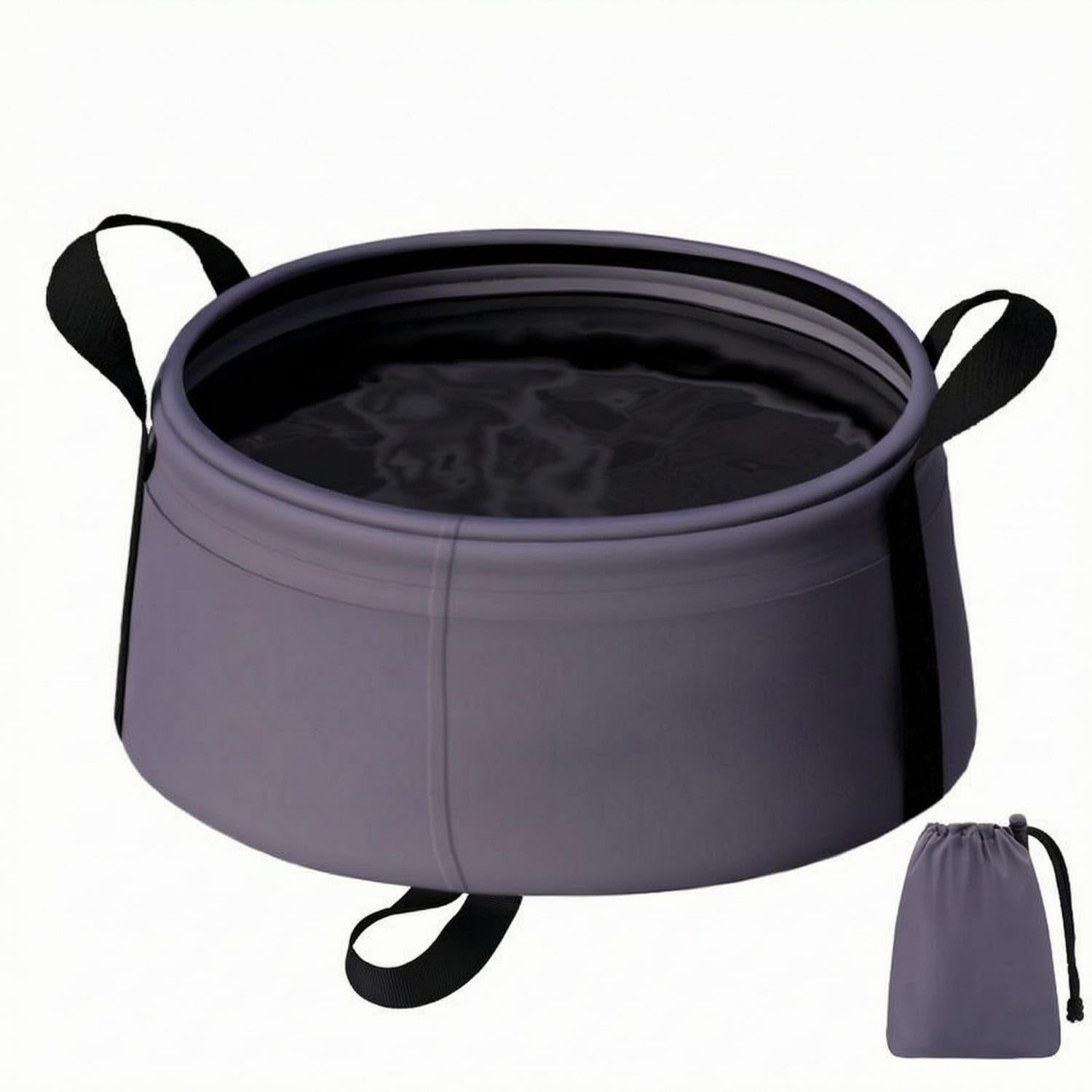 Compact Storage Collapsible Basin Carry Handles Folding Basin Drawstring Pouch Household Container Space-Saving, Purple|Sporting Goods|Outdoor Sports-image-25