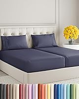 Vista 98 de Juego de sábanas de 4 piezas de tamaño matrimonial, sábanas extrasuaves, transpirables y refrescantes, sábanas duraderas de lujo para mujeres