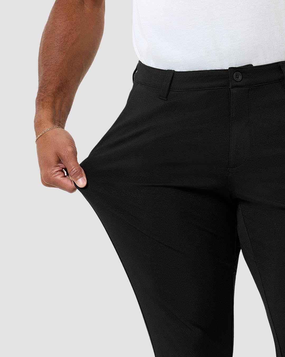 INTO THE AM Men's Casual Pants - Tapered Slim Fit Stretch Chinos Tech Travel Pants, Hidden Zipper Pocket, 30" & 33" Inseam - Image 6