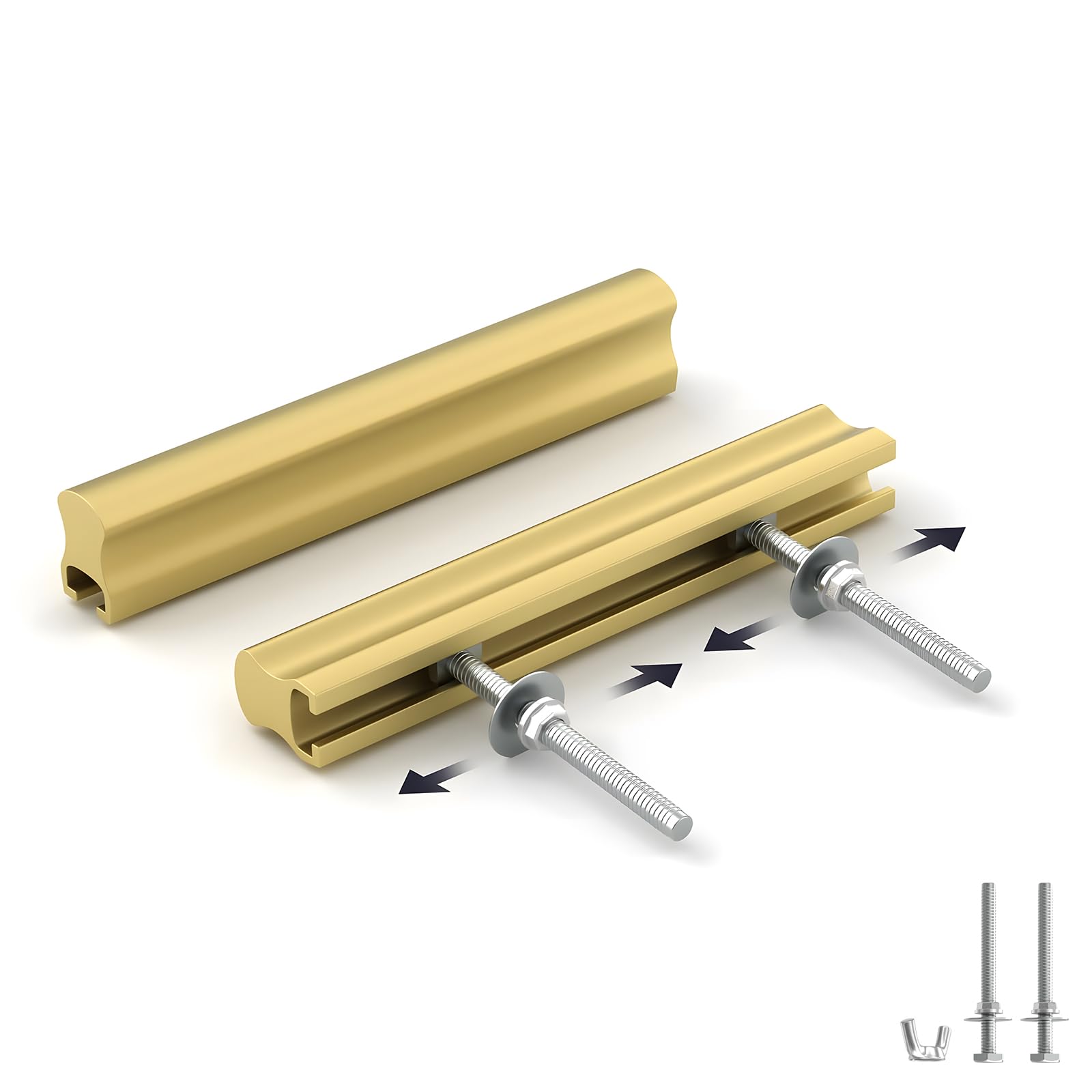 Goldenwarm 10 Pack Gold Adjustable Drawer Pulls
