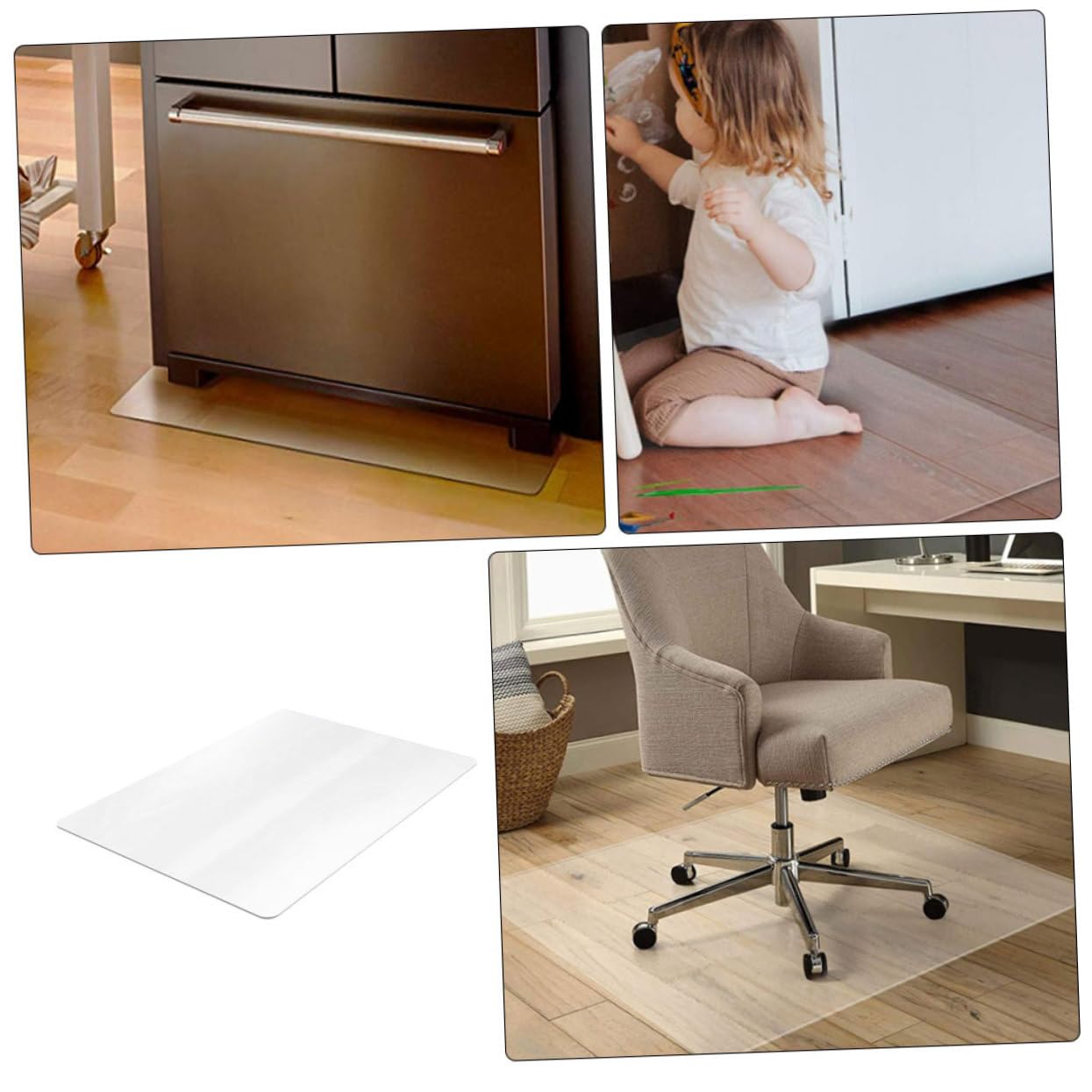 Alfombrilla Protectora Transparente para Suelo Mat De Oficina Antideslizante para Escritorio Protector De Piso para Muebles y Refrigeradores Grosor para Parquet