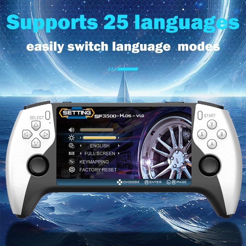 Miniatura 8 de Saker Update X9 SF3500 - Consola de juegos de mano retro con más de 20000 juegos, 64 GB, pantalla de 5 pulgadas, salida de TV, almacenamiento