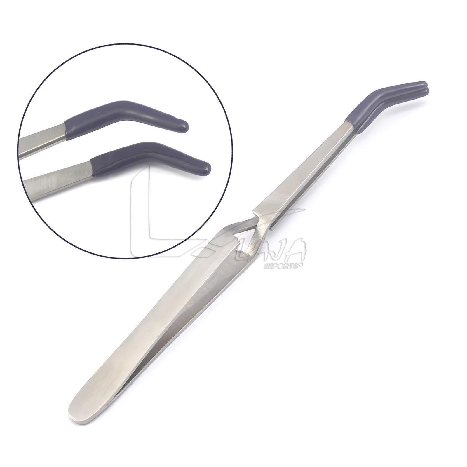 LAJA IMPORTS 4-Piece Fiber Grip Tweezers Set – Cross-Locking Bent Tip, 6.5 Inch, Jewelry & Soldering Tool - View #12