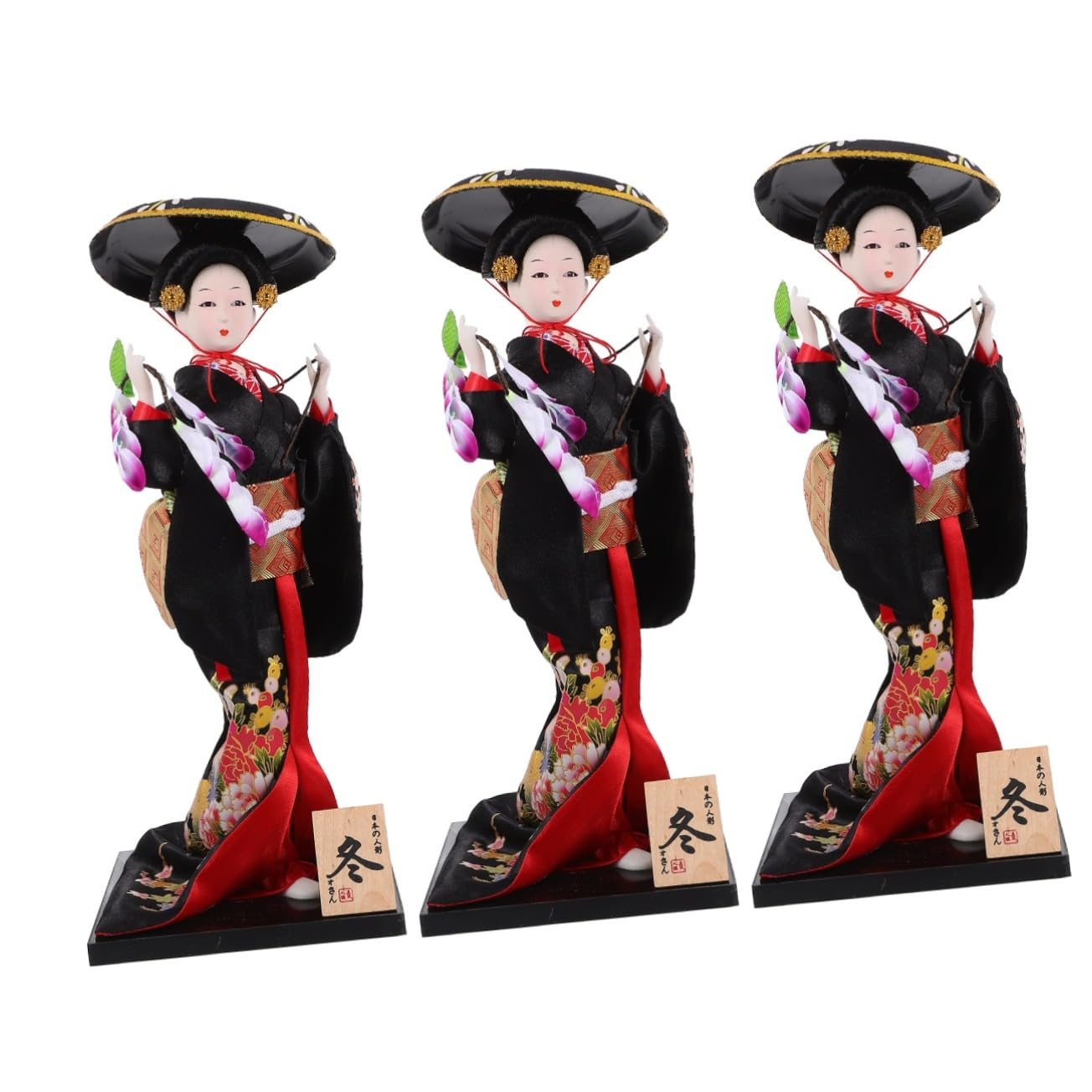 Poupée Oriental Maiko Geisha Kimono : Statuette Asiatique Décor Centres de Table