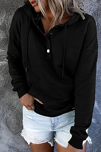 Miniatura 9 de NEYOUQE Sudaderas de moda para otoño e invierno con botones de cuarto para mujer estilo casual de moda cuello redondo