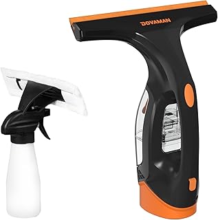 DOVAMAN WC01A Window Vac, 30Min Run-Time, 280mm Suction Nozzle, Spray Bottle w/ 2 Microfibre Cloth, 150ml Water Tank, 150m² per Charge, 700g Lightweight Cordless Window Vacuum