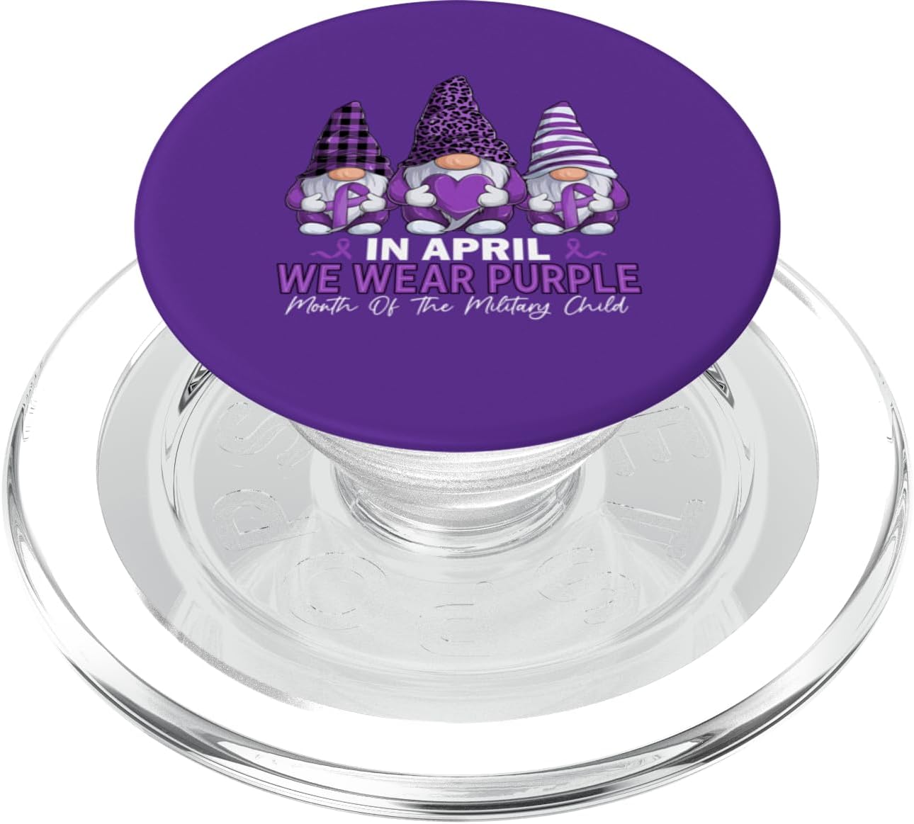 Gnome Military Kids in April We Wear Purple PopSockets PopWallet for MagSafe