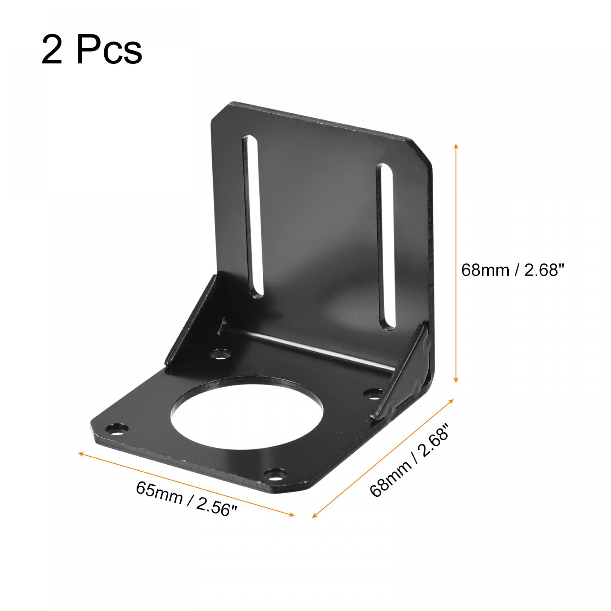 sourcing map Lot de 2 supports de montage de moteur 68 x 65 x 68 mm Noir pour moteur pas-à-pas NEMA 23 57 mm avec vis