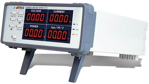 MATRIX MPM-1010 Medidor de potencia de CA digital de banco de alta precisión - Factor de potencia de corriente de voltaje y medidor de frecuencia