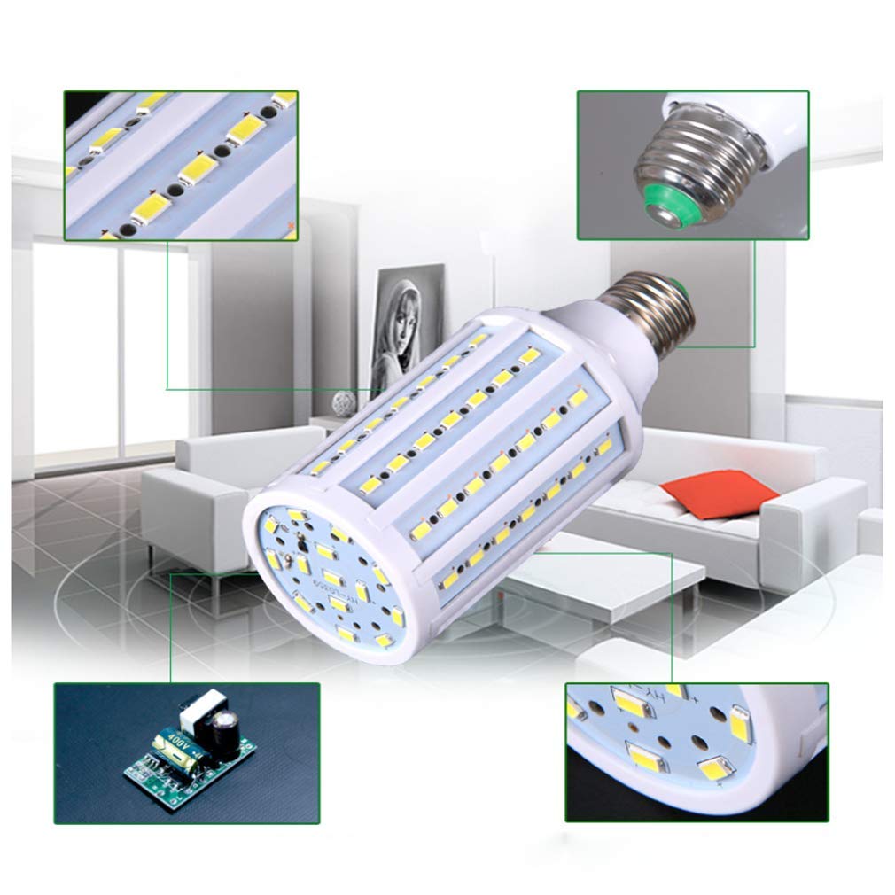E27 LED Lampadine Mais Luce Bianca Fredda/Caldo, 10-100W 6000K 1200LM Lampadine Mais LED E27 Equivalenti A 300W Incandescenza Lampadine E27 LED Lampadina Non Dimmerabile,Cool White,100W 2pcs