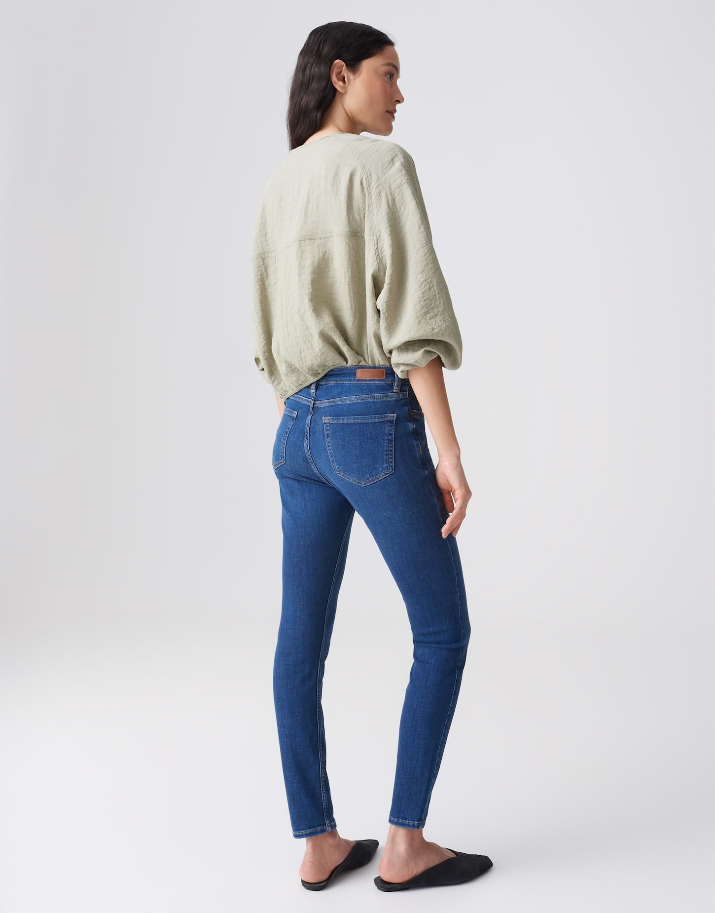 OPUS Damen Skinny | Skinny Jeans ELMA Strong Blue Low Rise aus stretchigem BCI Cotton Mix